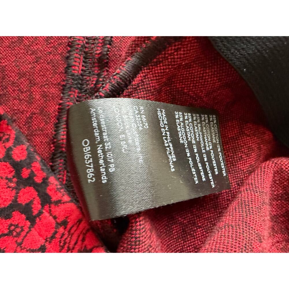 Anthropologie Maeve The Margot Kick-Flare Cropped Pants Red Floral Large Gothic - Picture 10 of 12